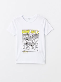 Bisiklet Yaka Bask?l? K?sa Kollu Erkek ?ocuk Pijama ?st