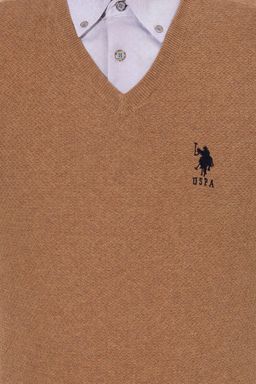 Мужской коричневый трикотажный свитер Basic - U.s. polo assn фото 6