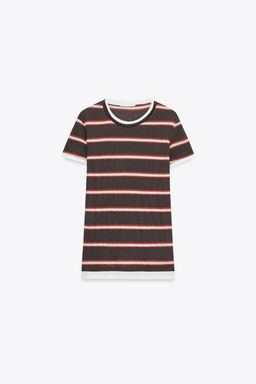 DOUBLE STRIPE T-SHIRT - Zara фото 5