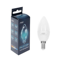 Цена за 3 шт. Лампа светодиодная Luazon Lighting, C37, 7 Вт, E14, 630 Лм, 4000 К, свечение нейтральное белое