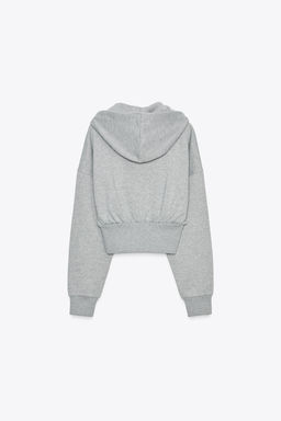 METALLIC THREAD CROP HOODIE - Zara фото 7