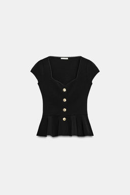 TOP PEPLUM BOTONES / Rojo - Zara фото 22
