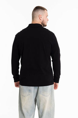 Лонгслив-поло М124061а черный - Елена фото 4