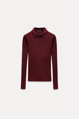 RIBBED POLO NECK T-SHIRT - Zara фото 17