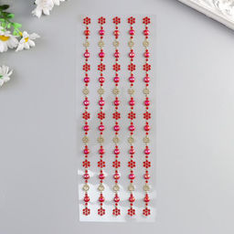 Наклейка - стразы Цветочки и полу жемчужинки. Браслеты, 31?10.7 см, МИКС