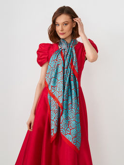 Большой, мягкий, тонкий и очень нежный двусторонний палантин с рисунком - Tantino фото 4