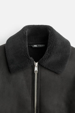 FAUX SUEDE CONTRAST JACKET - Zara фото 9