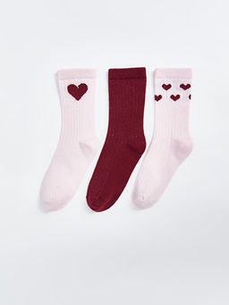 Desenli K?z ?ocuk Soket ?orap 3l?