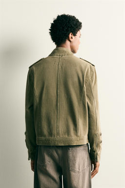CHAQUETA DENIM CROPPED FIT BOTONES / Khaki - Zara фото 3