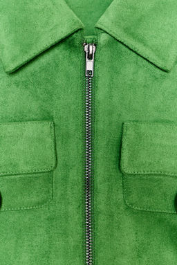 FAUX SUEDE CROP JACKET - Zara фото 11