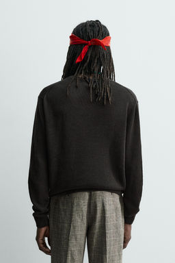JERSEY REGULAR FIT 100% LINO AARON LEVINE X ZARA / Chocolate  фото 3