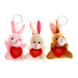 Цена за 8 шт. Брелок детский «Заяц с сердцем», 6 см, цвета МИКС