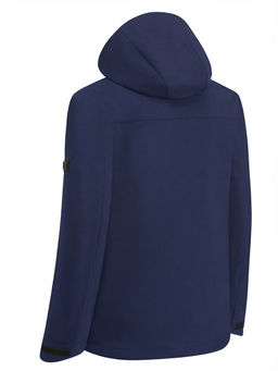 Ветровка мужская софтшелл виндстоппер с капюшоном спортивная темно-синего цвета 9615_1TS