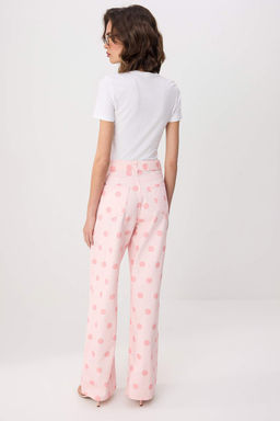 Pembe Puantiyeli Y_ksek Bel Wide Leg Jeans TWOSS26JE00341 - Trendyolmilla фото 5