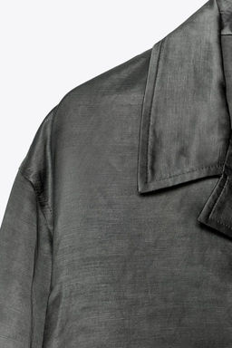 ZW COLLECTION SATIN LINEN BLEND BLAZER - Zara фото 4