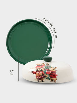 Блинница новогодняя Доляна «Сказки зимнего леса», 23.5×9.7 см, доломит, белая