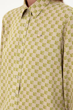 Женская рубашка цвета хаки с длинным рукавом светлого цвета Неожиданная скидка в корзине - U.s. polo assn фото 7