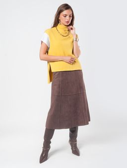 VILATTE / Жилет из хлопка с высокими разрезами и удлиненной спинкой