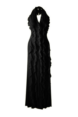 Limited Edition Siyah F?rf?rl? Astarl? Tul Abiye Gece Mezuniyet Elbisesi TPRSS25AE00063