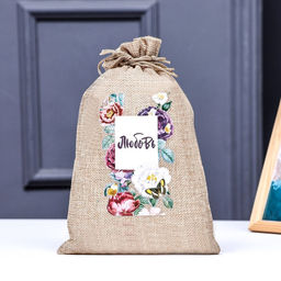 Цена за 5 шт. Мешок подарочный с термонаклейкой Любовь 15,5 x 24 см