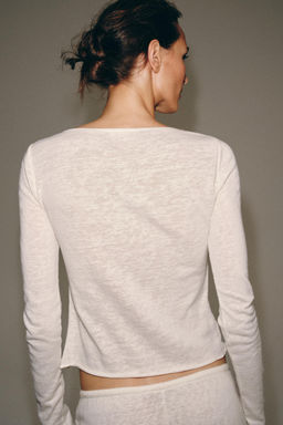 CAMISETA R?STICA BOTONES / Crudo - Zara фото 3