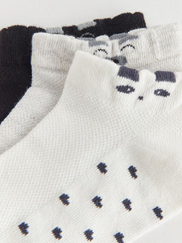 Desenli Kad?n Patik ?orap 3l?