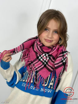 Детский платок теплый в клетку - Bruno фото 8