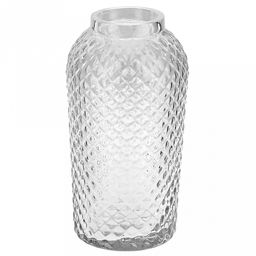 Ваза для цветов стеклянная "Глория" 1,67л, д12,5см, h23,5см, малая, текстурная (Россия)
