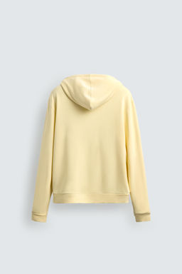 SUDADERA LYOCELL - ALGOD?N CREMALLERA CAPUCHA / Amarillo claro - Zara фото 8