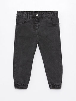 Beli Lastikli Basic K?z Bebek Jean Pantolon