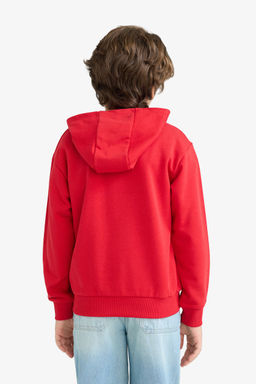 Kap__onlu Bask_l_ Sweatshirt Erkek _ocuk - Defacto фото 5