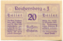 Банкнота 20 геллеров 1920 года Австрия  Рейхенберг (нотгельд)