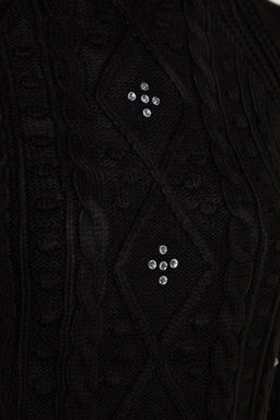 Siyah Cift Tarafl? Kullan?labilen Triko Kazak-H?rka TWOAW24KZ00144