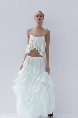 Top de volantes con efecto arrugado - H&m фото 5