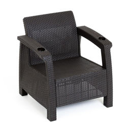 Набор садовой мебели «Ротанг», диван, 2 кресла, стол, коричневый