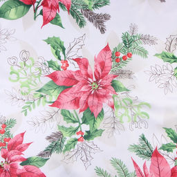 Скатерть Доляна Рождественский букет 110*145 см, 100% п/э  фото 5