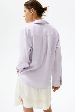 Camisa en mezcla de lino - H&m фото 9
