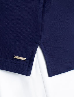 Футболка-поло из фактурного трикотажа - Vilatte фото 4