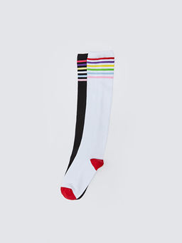 ?izgili K?z ?ocuk Diz Alt? ?orap 2li