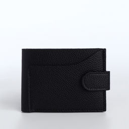 Портмоне мужское на кнопке, отдел для карт, монет, чёрное
