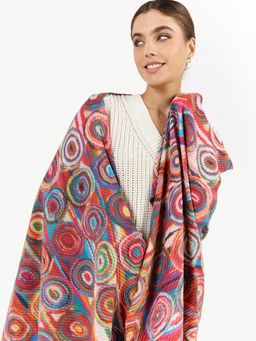 Большой, мягкий, тонкий и очень нежный двусторонний палантин с рисунком. - Tantino фото 4