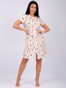 Халат Красотка 2 индейцы, трикотаж - Малина фото 2