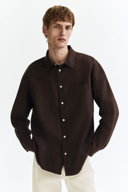 Camisa en mezcla de lino Relaxed Fit - H&m фото 9