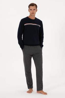 Erkek Lacivert Pijama Tak_m_ Sepette S_rpriz _ndirim