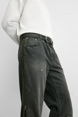 FLARE FIT JEANS WITH ZIPS - Zara фото 6