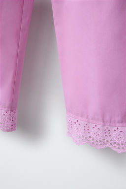 STRAIGHT-LEG LACE TRIM TROUSERS - Zara фото 4