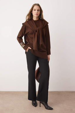 Kahverengi Sal Yaka Detayl? Triko Kazak TCTAW26AK00021