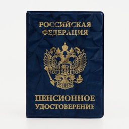 Цена за 10 шт. Обложка для пенсионного удостоверения, цвет синий