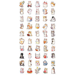 Набор наклеек ПВХ 50шт. "Fanny cats" (MS_65939, MESHU) 1 лист 13*8,5см