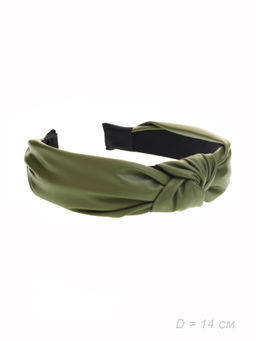 Ободок для волос экокожа / GTS-19 /уп.12/зеленый